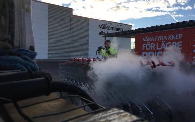 tvätt av kundvagnar och kundkorgar