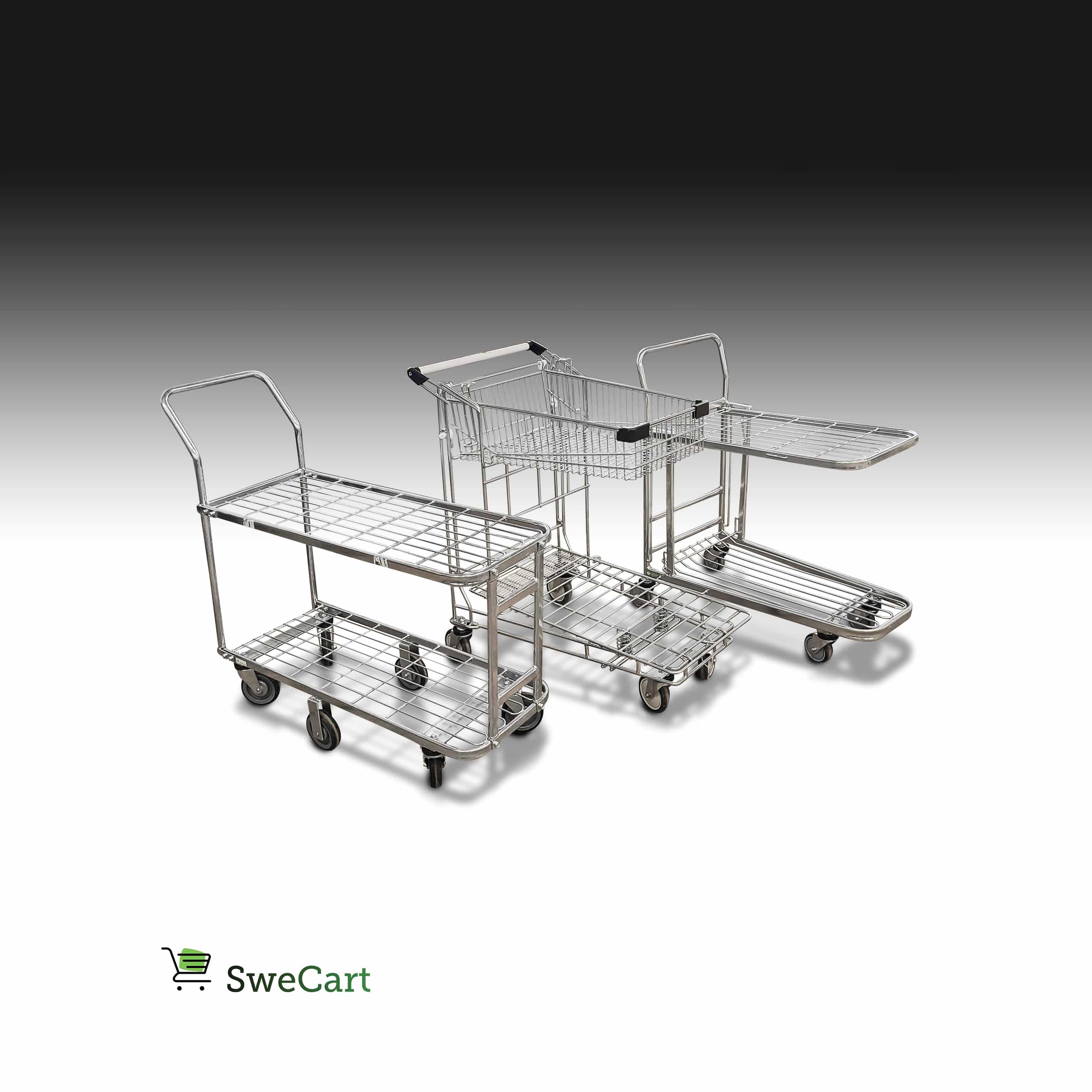 Högkvalitativ lagervagn i galvaniserat stål, idealisk för lager och butiksmiljöer